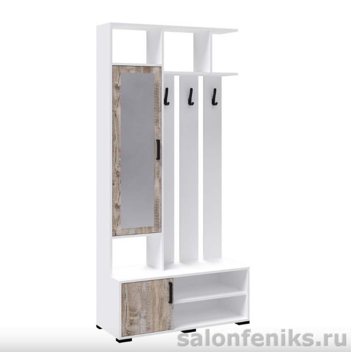 Прихожая Бриз пенал белый/дуб юкон